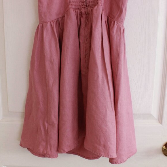 Reformation Sheri Linen Mini Dress in Pink Rose Petals 6 - Picture 11 of 12